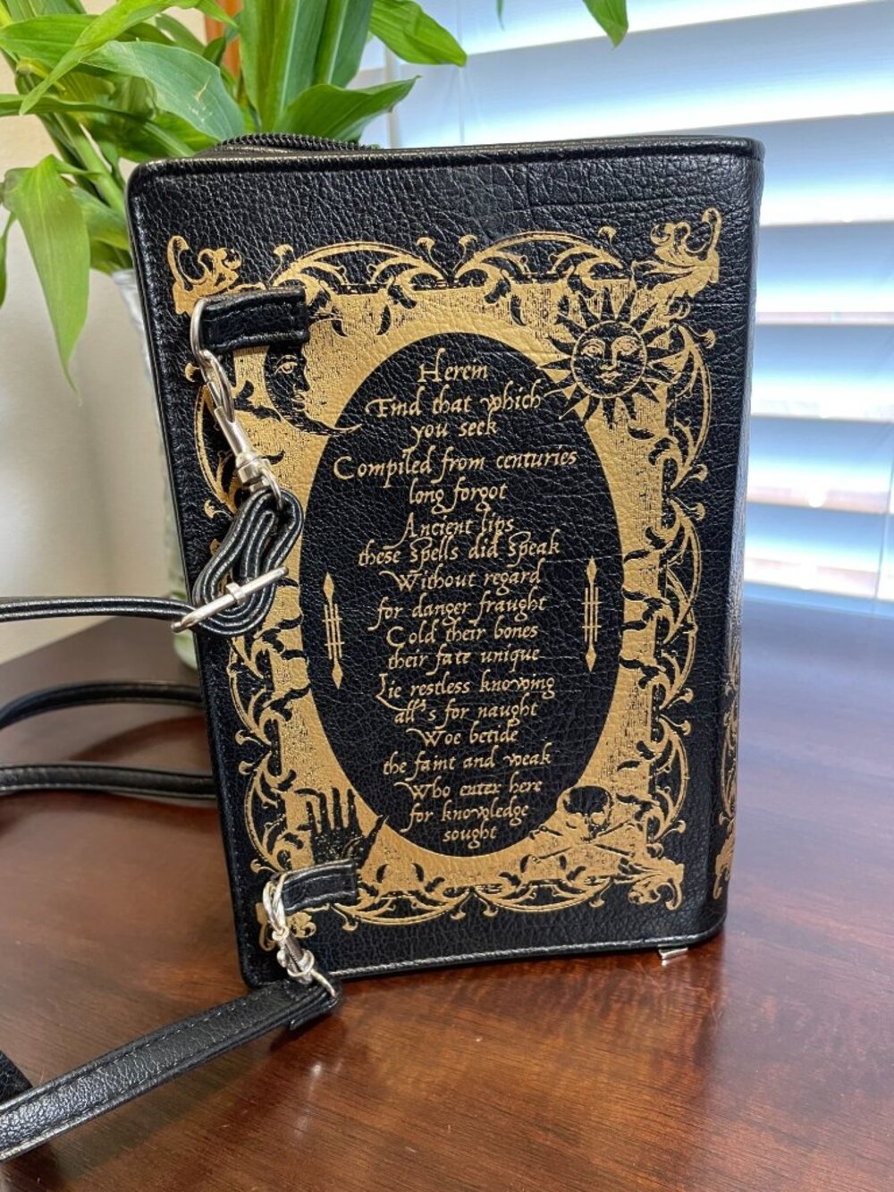 Book of Spells Handbag Purse Crossbody Bag Gothic Goth Wicca Halloween - Picture 3 of 9